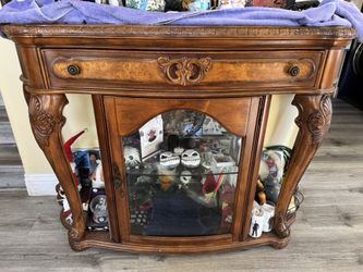 Kathy Ireland Side Cabinet Buffet With Glass Display And Drawer