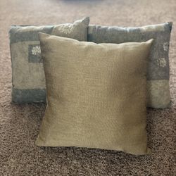 Gold and Grey Throw Pillows -Set of 3
