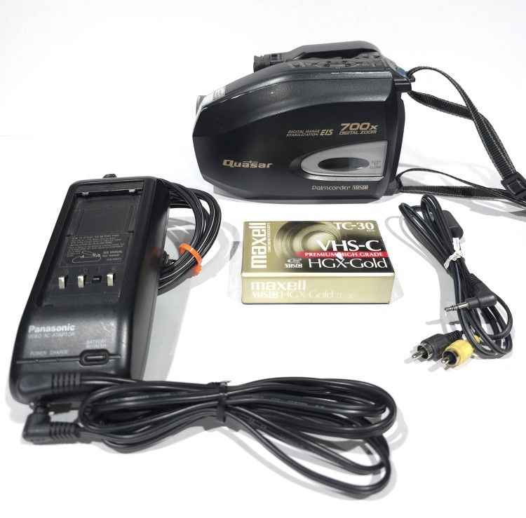Quasar VM-D52 VHS-C Camcorder Video Camera VHSC Cassette Tape + A/V Cable