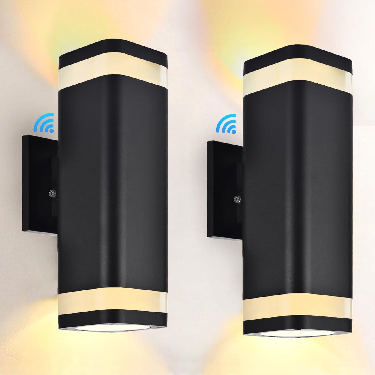 Outdoor Wall Lights Exterior Dusk to Dawn 2 Pack,Black Outdoor Light Fixtures Wall Mount ETL Listed,12In Up and Down Lights Outdoor Exterior Porch Lig