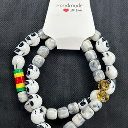 Semi-Precious Gemstone Bracelet - Healing Crystal Stone Beaded Bracelets for Women Men 8mm Round Beaded Stretch Bracelets Unisex Stress Relief Yoga Br