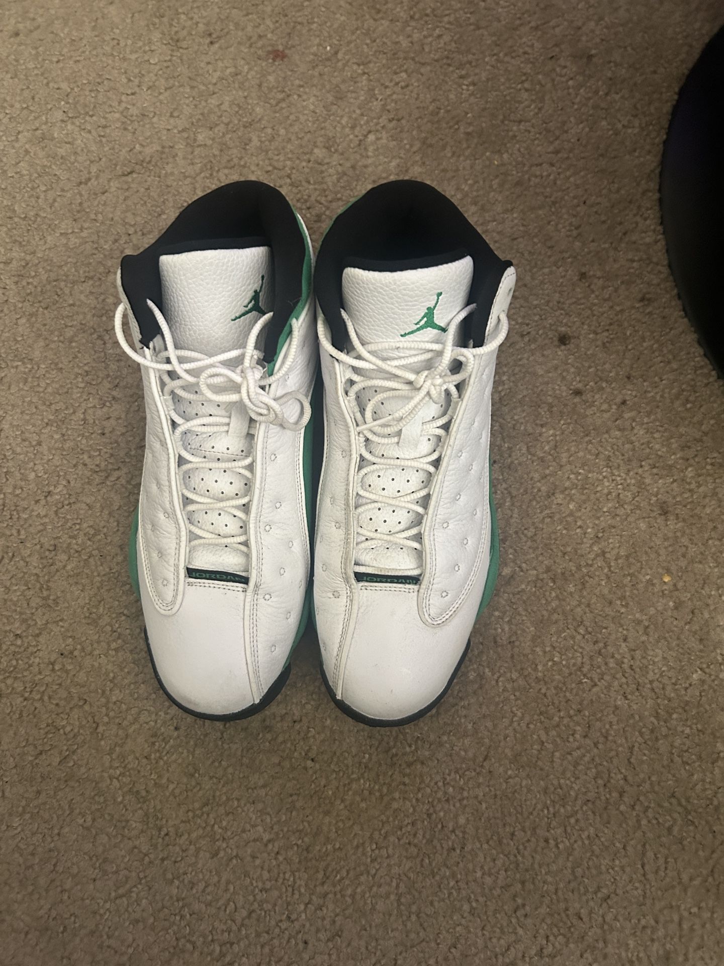 Jordan 13s White Lucky Green
