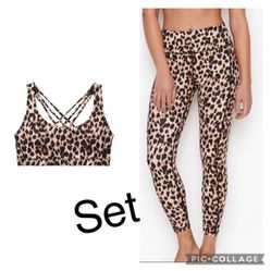 Victoria's Secret leopard print gym set (size 16~XL)