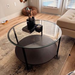 Black Glass Top Coffee Table 