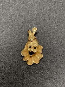 1" Gold Clown pendant #33672