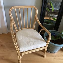 Boho Natural Rattan Chair W/ Cushion
