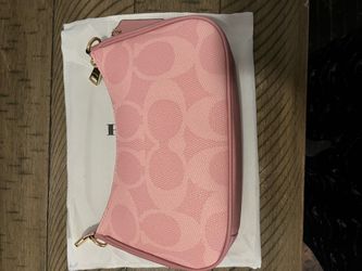 Pink Coach Teri Shoulder Bag In Signature Canvas