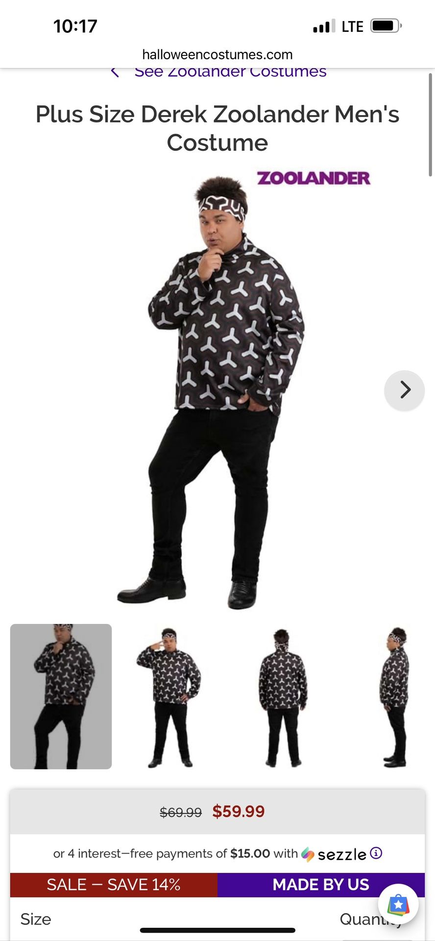 Halloween Costume Derek Zoolander