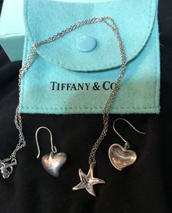 Authentic Tiffany earrings and necklace