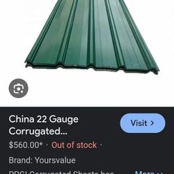 22 Guage Corrugated Tin 16ft