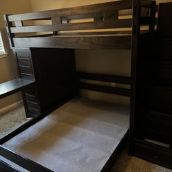 Kids Creekside 2.0 Charcoal Twin/Full Step Loft With Loft Chest And Desk Attachment