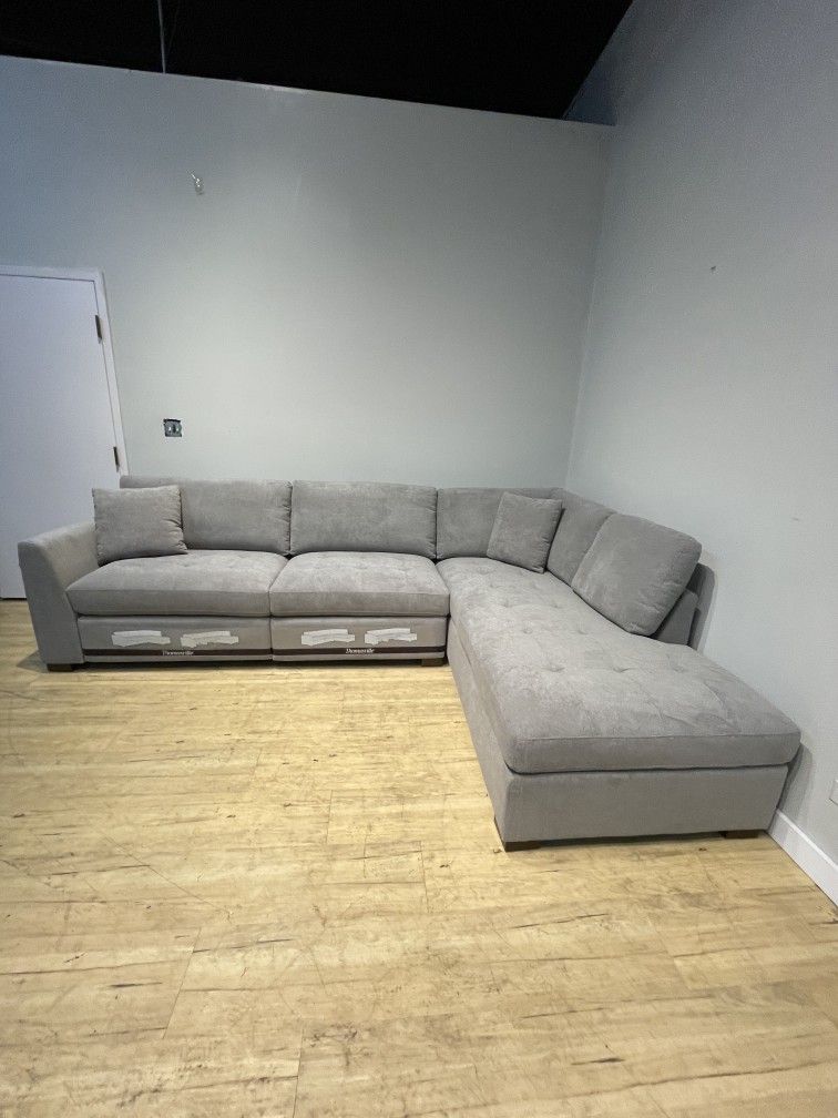 Fabric Sectional Sofa Couch Recliner Power Footrests