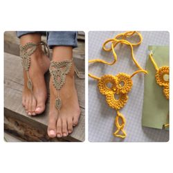 Barefoot crochet sandals