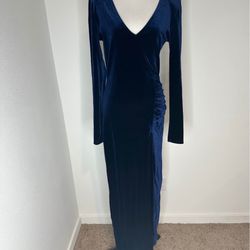 Blue Velvet Prom Dress BNWT