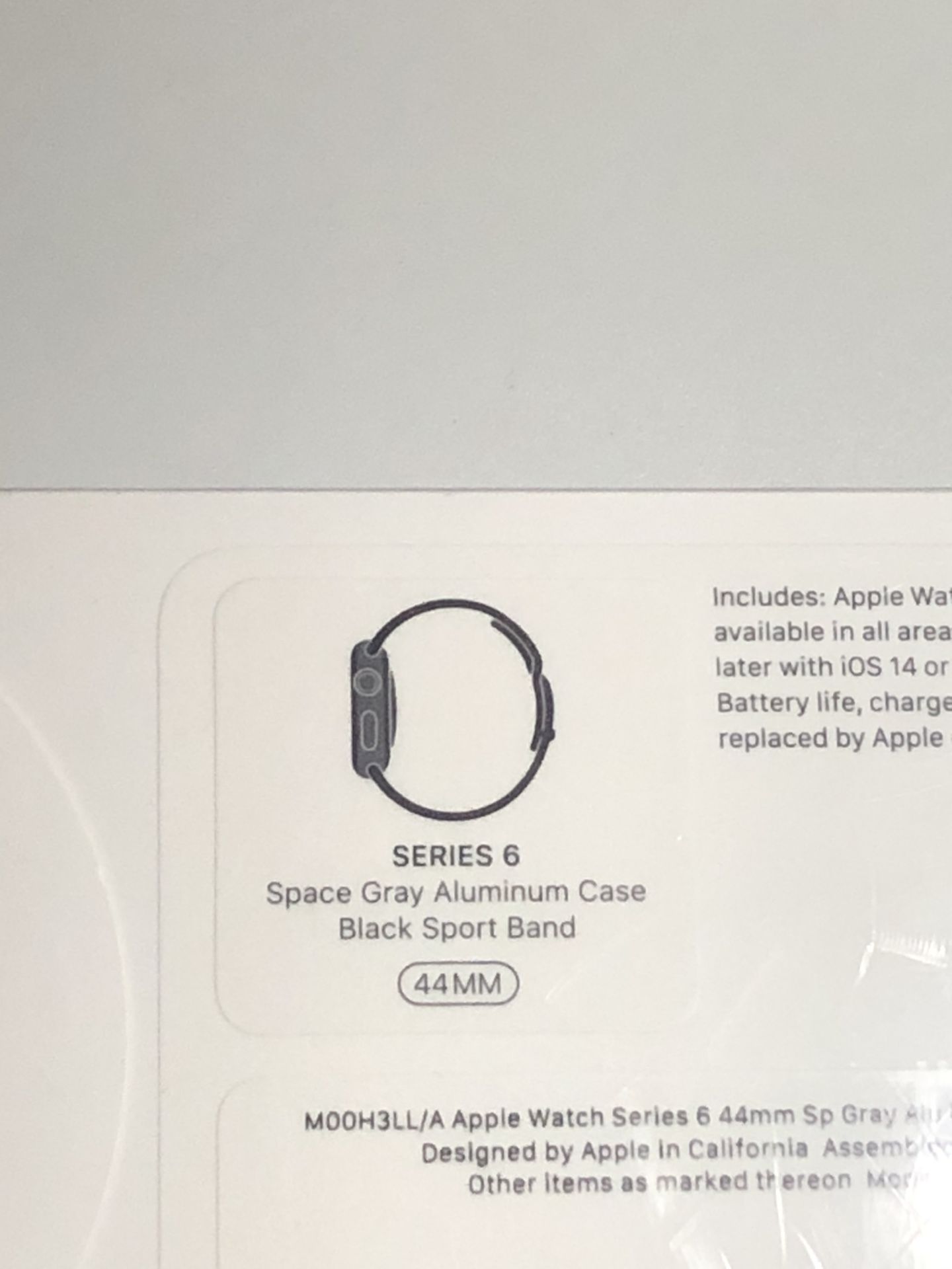 Apple Watch 6 Series 44mm Black GPS Sealed