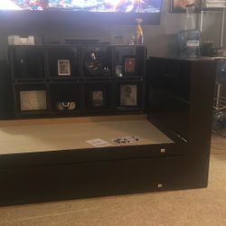 Twin Bed With Two Drawers Under And Shelling In Headboard