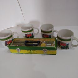 John Deere  Mugs and Metal Box 