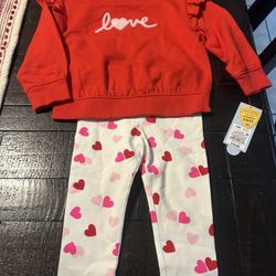 Valentines Girls Outfit, 18 Months