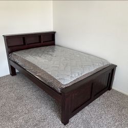Dark Cherry Full Bed With Mattress