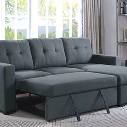 Jacob 2-Pc Dark Gray Sectional with Sleeper