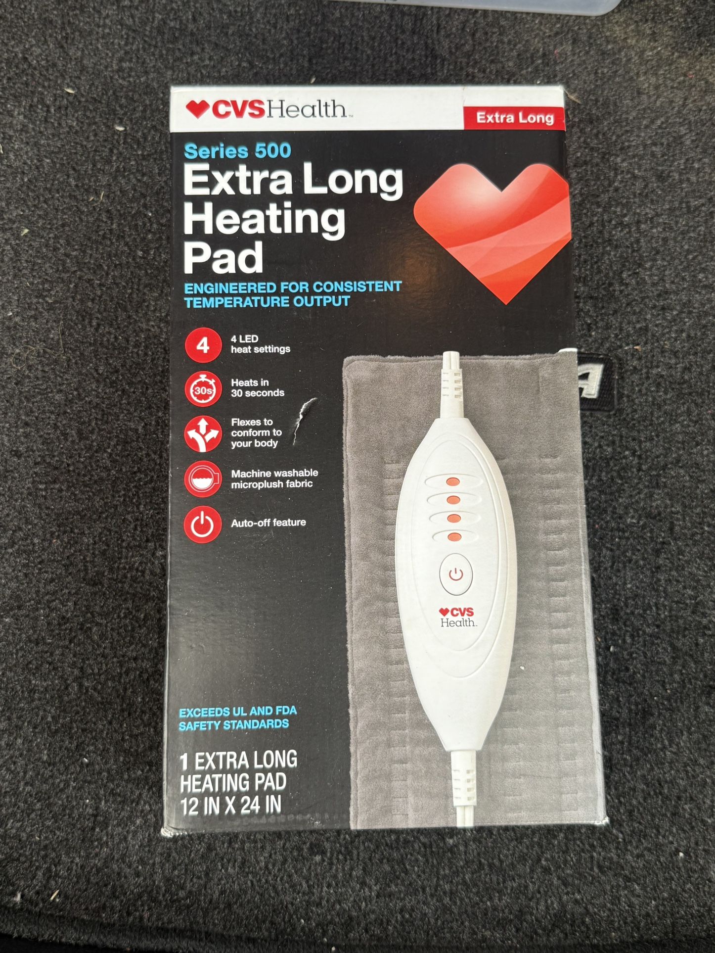 Cvs Health series 500 extra long heating pad 12 IN X 24 IN 1 Extra long