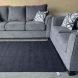 Brand New Artisanal Charcoal Grey Sofa/ Loveseat Sets 