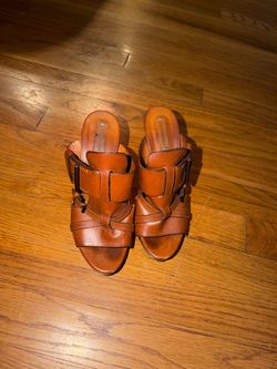 Reed Krakoff Brown Leather Buckle Heels Sandals