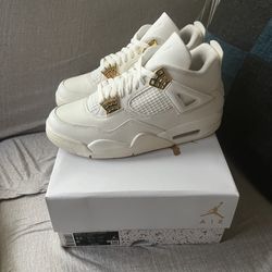 Air Jordan 4 Retro Metallic Gold New Women’s Size 9.5 Men’s 8
