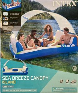 New River Tubes 4 Person River Tubes Island Float with Detachable Canopy