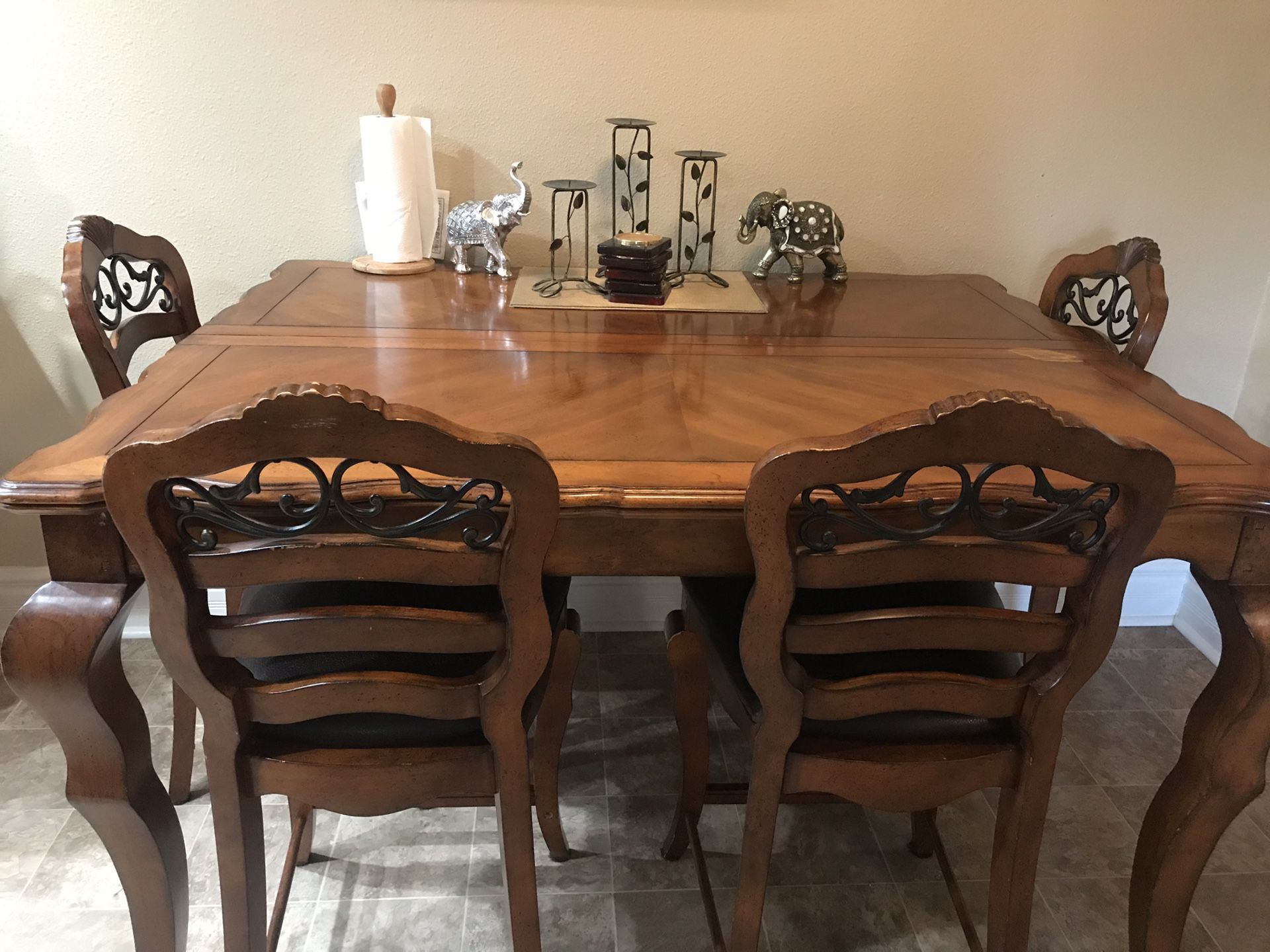 Wooden table with 4 chairs