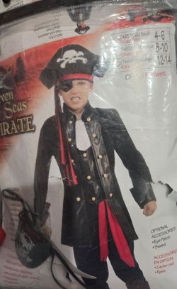 Boys Kids Pirate Halloween Costume - Brand New In Pack