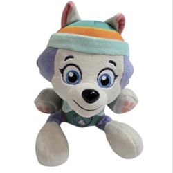 2013 Spin Master Paw Patrol EVEREST Plush 8” Purple Gray Dog Orange Green Hat