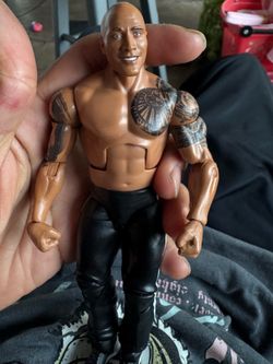WWE Mattel The Rock Basic Action Figure Black Pants 2011 Wrestling Toy