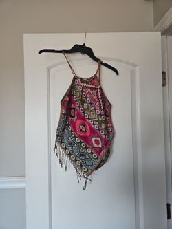 Boho Tribal Print Halter Crop Top