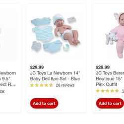 jc toys LA newborn 14 Baby Doll Blue