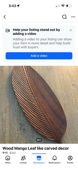 Leaf wood decor
