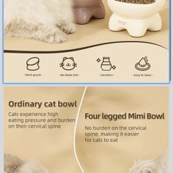 Elevated Neck Protection Cat Bowl