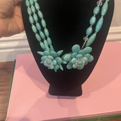 Turquoise Necklace And Earrings 