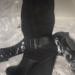 Size 8 And 1/2 Leather And Suede Boots For Women