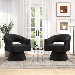 New Set of 2 Modern Accent Chair Velvet Swivel Barrel Chair living room Chair Bedroom Chair Sofa Home Decor Furniture   New in box VD600  Weight Capac