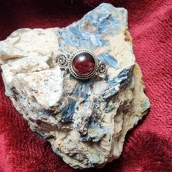 Sterling silver set garnet stone ring  Multiple Sizes Available 