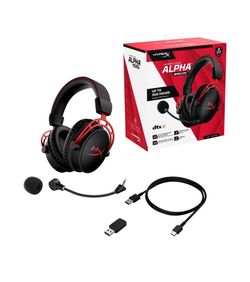 HyperX Cloud Alpha Wireless Over-Ear Gaming Headset, Red