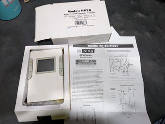 King HP30 Programmable 2-Circuit Line Voltage Thermostat 120/208/240V White