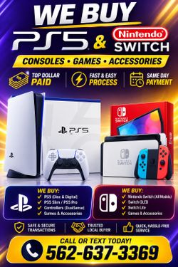 PlayStation 5 NIntendo Switch 2 Gaming Consoles TOP BUYER