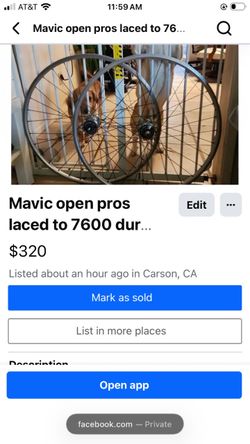 Mavic open pros laced to dura ace