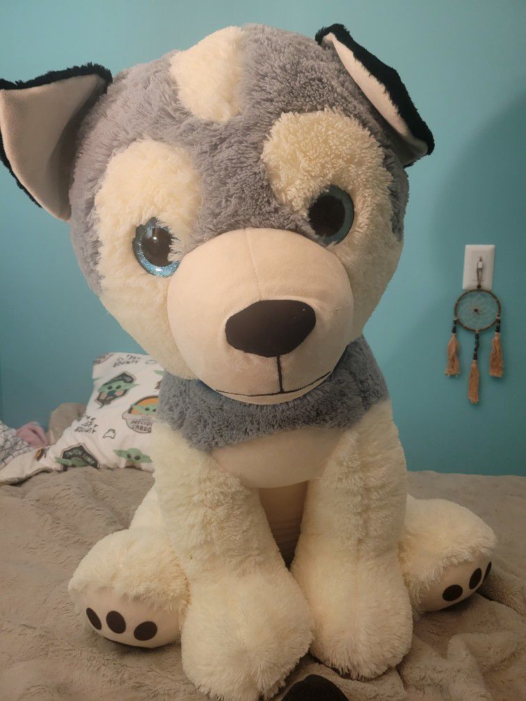 Giant Husky Plushie 32 Inches Tall