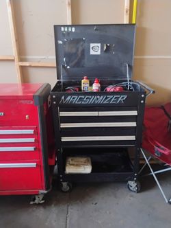 Mac Tools MACSIMIZER Rolling Service Cart - Black, Lift Top (No Keys)