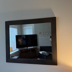 Solid Espresso Wood Rectangular Mirror 30” x 36”