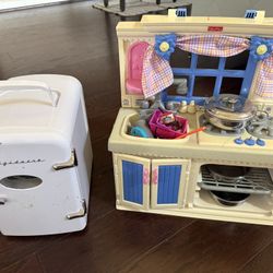 little kids Kitchen  With Small Fridge 