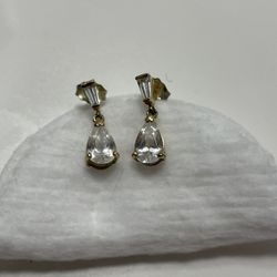 Sterling Silver Diamond Earrings 